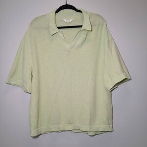 Kotn mens medium organic cotton lime green boxy shirt beach cabana